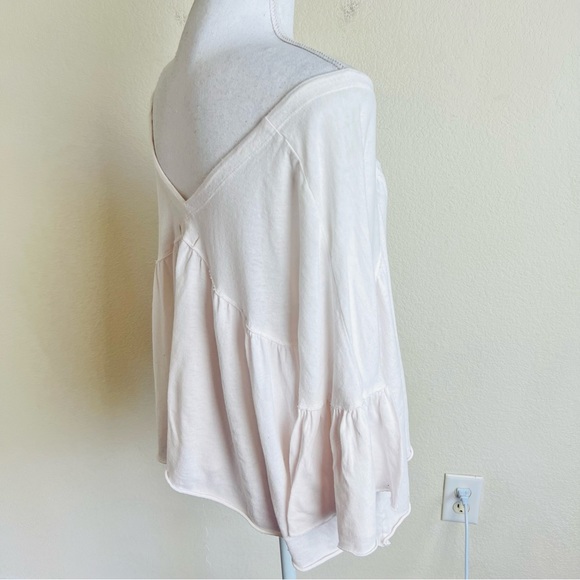 Free People White Sweet Little Tee Button Up Blouse - Picture 3 of 13